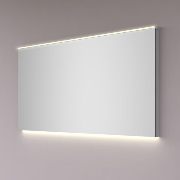 Sanisale - Vrd spiegel met LED strip boven en indirecte verlichting onder + spiegelverwarming 120x60x4